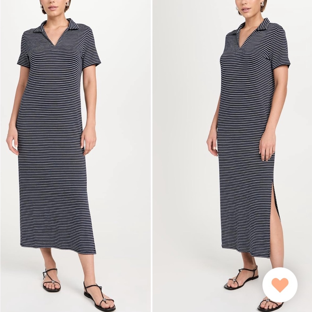 Rag & Bone Gray and Blue Sheath Maxi Dress Polo Collar